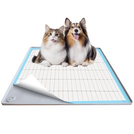 Pee Pad Holder for Dogs, 24"X24" Puppy Pad Holder with Raised Edge, Non-Slip Silicone Mat & Leak-Proof Dog Pee Tray for Floor Protection, Puppy Potty Training Pad Tray