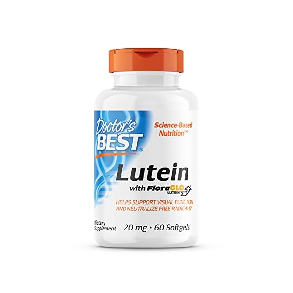 Doctor's Best Lutein with FloraGLO, Gluten Free, Vision Support, 60 Softgels