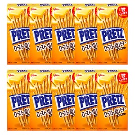 Pretz Roasted Salt Butter Pretz Biscuit Sticks Snack 57g (Pack of 10), Crispy Whole Wheat Pretzel Sticks with Fermented Butter from Hokkaido, Japanese Savory Pretzels Snacks, MADE IN JAPAN