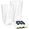60 Pcs Mini Clear Dessert Plates 2.4 Inch Disposable Square