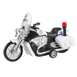 Children Mini Pull Back Toy Alloy Simulation Motorcycle Police Car Model