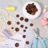 100 Pcs Wooden Buttons 4 Hole Round Buttons Bulk Brown