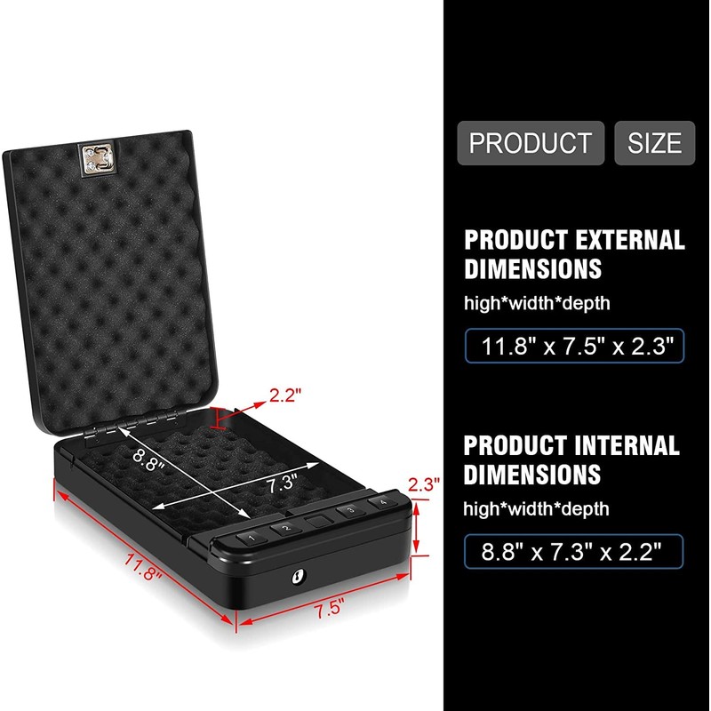 Gun Safe for Pistol, Quick Access Handgun Safe Firearm Lock