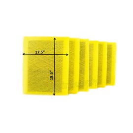 RAYAIR SUPPLY 20x20 Replacement Filter Pads Designed to Fit MicroPower Guard Air Cleaner 20x20 Refills (6 Pack) YELLOW