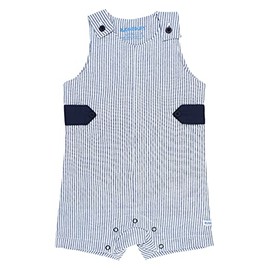 RuggedButts Jon Jon Jon - Mameluco de una pieza para bebés y niños pequeños, Azul Seersucker, 0-3 meses