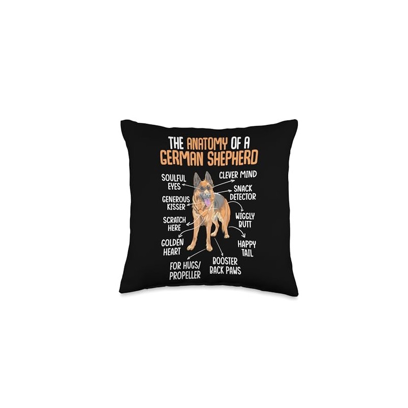 The Anatomy Of A German Shepherd Throw Pillow