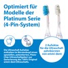 Emmi-dent Platinum 4-Pin Bristle-Head Attachments - Electric Toothbrush Replacement Heads.