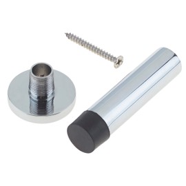 Door Stop | Projection Wall Door or Skirting Mounted | Polished Chrome | Pack of 2