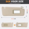 Right Passenger Side Beige Sun Visor with Vanity Light Fit