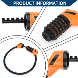 Hihaha Bicycle Lock/Bicycle Padlock Cable Lock Spiral Lock for Mountain Bike Road Bike / 5 Digit Resettable Bike Cable Lock Steel 60cm / 1Pc Black Orange