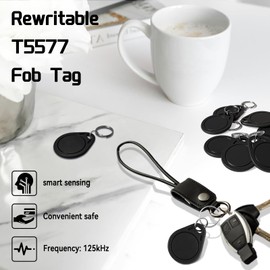 10pcs RFID Key Fobs 125khz RFID Writable T5577 fob tag T5577 Proximity ID Card Token Key Tag Rewritable for Access Control Systems & Security Lock