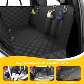 Elouta Dog Car Seat Cover for Back Seat,100% Waterproof Scratch Proof Nonslip Seat Cover,600D Heavy Duty Scratch Soft Dog Hammock for Car for Cars Trucks and SUVs Grey
