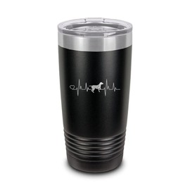 Weimaraner Heartbeat Lifeline 30 oz Laser Engraved Polar Camel Stainless Steel Vacuum Insulated Tumbler with Lid Love Dog v2 weim Black