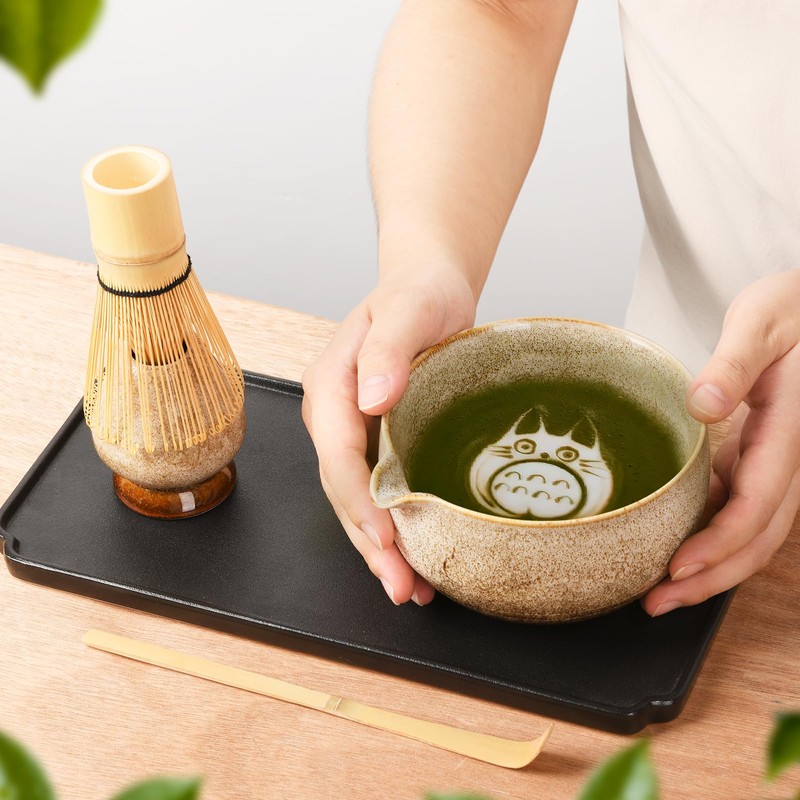 EOIMS Japanese Matcha Tea Set, Ceramic Bowl with Pourer, Includes