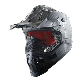 1Storm Adult Motocross Helmet ATV Dirt Bike BMX MX Downhill Mountain Helmet Track Style JH601; Carbon Fiber Black