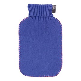 Fashy Hot Water Bottle with Turtleneck Knitted Cover Blue 2 L