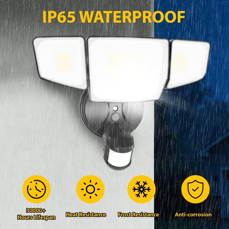 90W 10000LM LED Security Lights Motion Sensor Outdoor Lights, 4