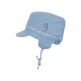 Sterntaler Boys Blue Peaked Cap with Ties and Ear Flaps, blue