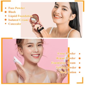 100 Soplos de Polvo Soplo de Maquillaje Triangular Esponja de Maquillaje de Polvo Suelto Suave de Cara con Correa Esponja de Base Cosmética Corporal Herramienta de Maquillaje, Blanco, Negro