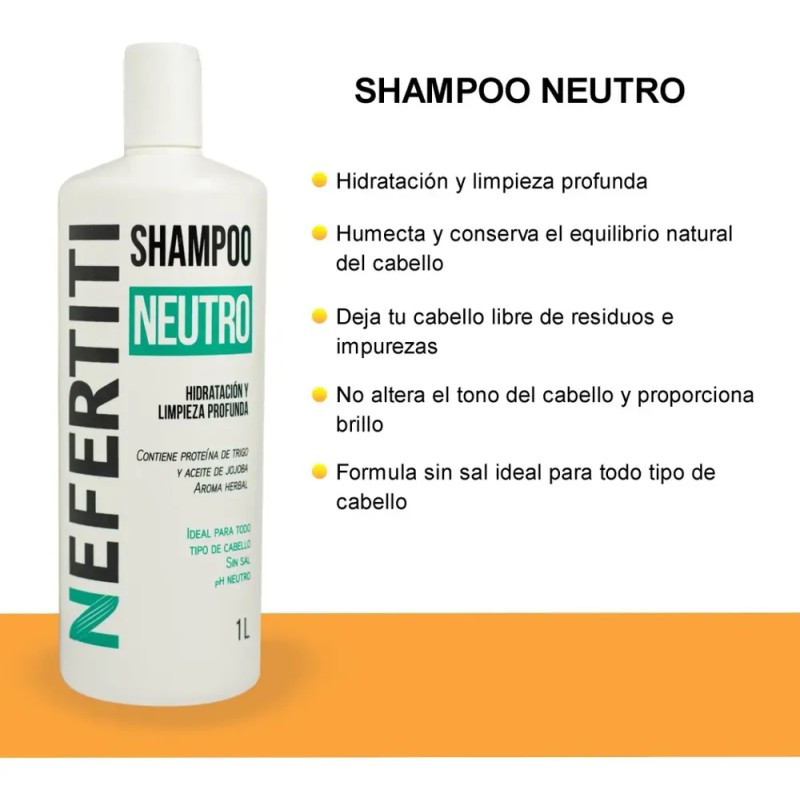 Shampoo Neutro Hidratacion Y Limpieza Profunda Sin Sal 1l