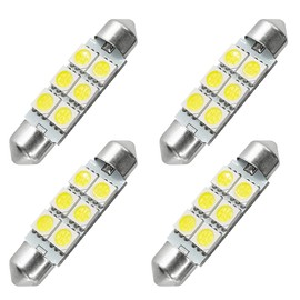 Dream Lighting 12volt LED Festoon Bulbs 42mm 6SMD for Car Bus Truck interior Dome/Map/Trunk/License Plate Light Cool White, Pack of 4
