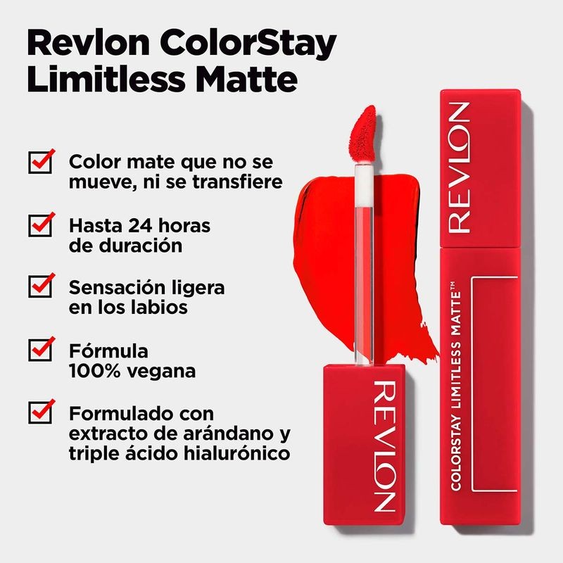 Labial Líquido Mate Revlon Colorstay Limitless tono Strut 5ml