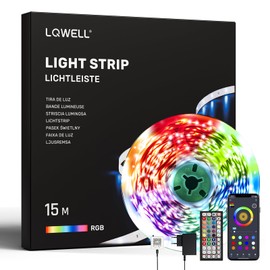 LQWELL® 15M LED Light Bar with Remote and App, Music Sync, Colour Changing RGB LED Light Bar, Bluetooth, LED Light for Party, Home, Bedroom, TV