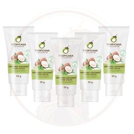 TROPICANA Thai Tropicana Coconut Oil Hand Cream Lemongrass Mint Flavor, 50g, 5 pieces / 태국 트로피카나 코코넛 오일 핸드크림 레몬그라스 민트향, 50g, 5개