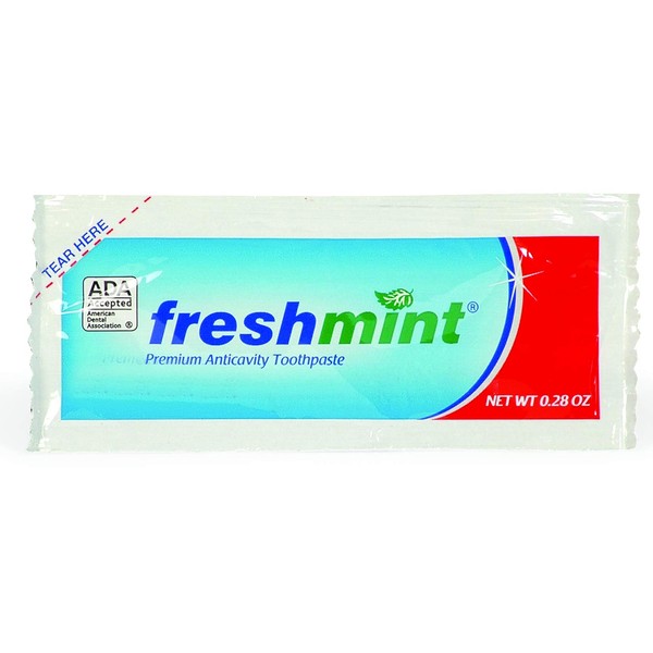 Freshmint® 1,000 Packets of 0.28 oz. Single use Premium Anticavity Fluoride Toothpaste Packet (ADA Accepted)