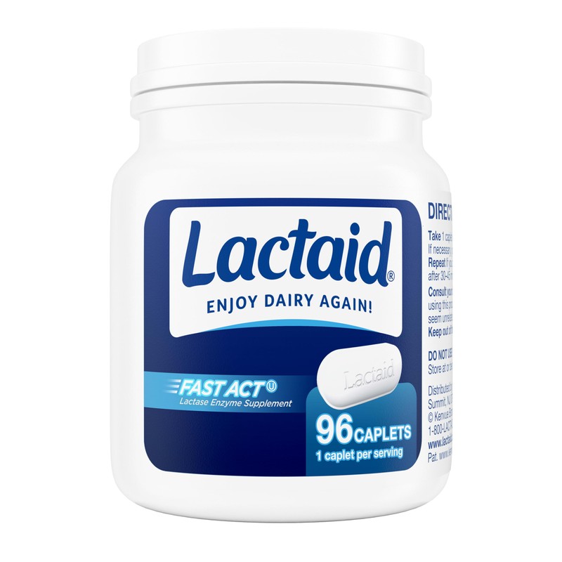 Lactaid Fast Act Lactose Intolerance Caplets with Lactase Enzyme, Dairy
