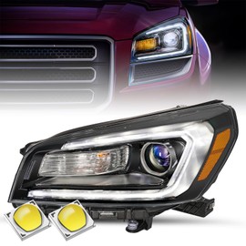 SOCKIR Halogen Type Headlight Assembly Fit for 2013-2016 GMC Acadia Projector LED DRL Tube OE Style Factory Headlamp Replacement Left Driver Side