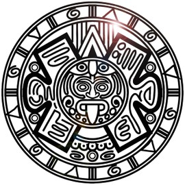 Vinyl Wall Decal Aztec Mayan Ancient Calendar Amulet Stickers Large Decor (1448ig) Grey