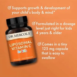 Vitamina C Liposomal Dr. Mercola 125mg 30 Cápsulas Refuerza Defensas Niños                                                                            