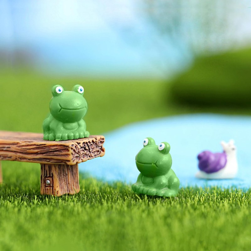 50Pcs Mini Resin Frogs Miniature Tiny Frogs Figurines Garden Decor