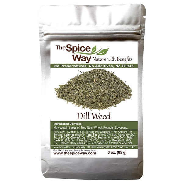 The Spice Way Dill Weed - great seeds for pickling, vegetables, pasta, salads and soups. 3 oz