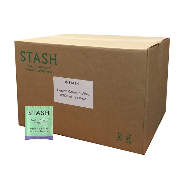 Stash Tea Fusion Green & White Tea 1000 Count Tea Bags in Foil (Packaging May Vary) Individual Tea Bags for Use in Teapots Mugs or Cups, White Tea and Green Tea, Brew Hot or Iced