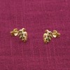 trendor Women's Earrings Monster Leaf 925 Silver Gold-Plated Stud Earrings
