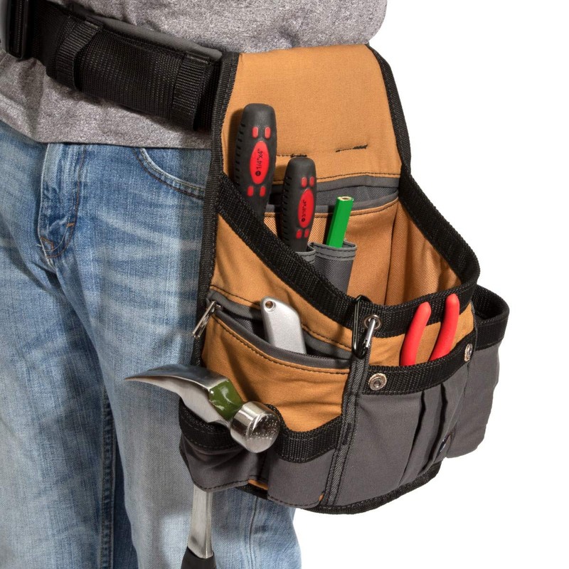 Dickies 8-Pocket Padded Tool Belt/Utility Pouch, Adjustable 3-Inch Belt, Durable