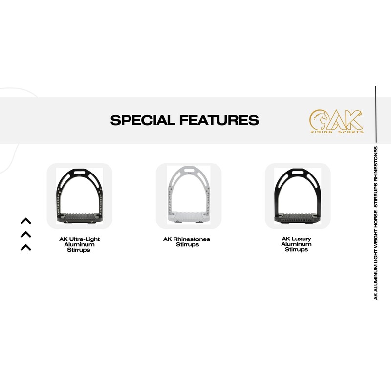 AK Aluminum Light Weight Horse Riding Equestrian Stirrups with Rhinestones