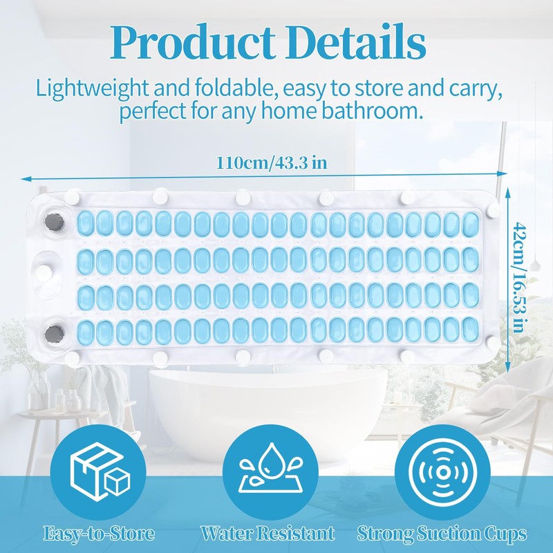 Bubble Bath Mat, Spa Mat for Bathtub for Home Relaxation,