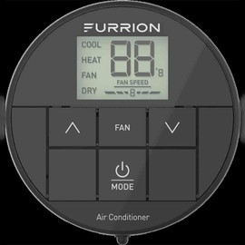 Furrion Chill Single-Zone Basic Backlit LED Wall Thermostat - Black, 2 Fan Speeds, Compatible HE Air Conditioners - FACW10ESSA-BL
