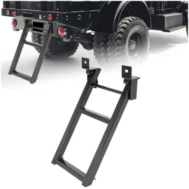KUAFU Truck Step 2-Rung Retractable Tailgate Ladder Black Powder Coated Heavy Duty Steel Truck Bed Ladder W/L-Shaped Bracket 27 Inch