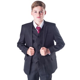 Boys 5 Piece Black Classic Suit Wedding Page Boy Outfit - 3-6m to 14 Years (3-4 Years)