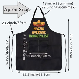 PLITI Hairstylist Apron With Pockets Nacho Average Hairstylist Funny Hair Stylist Apron For Women Salon Hairdresser Gift (Nacho Hairstylist APU)