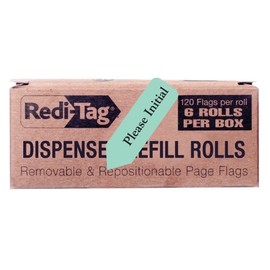 Redi-Tag-Please Initial Printed Arrow Flags, 6 Roll Refill, 120 Per, 1-7/8 X 9/16-Inch, Mint-91031