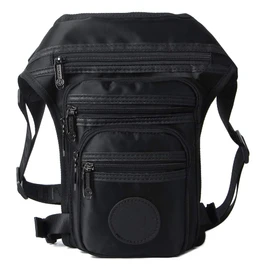 Nylon Waist Pack Drop Leg Bag for Men Women Motorcycle Bike Crossbody Shoulder Riding Travel Hiking Tactical Cycling Fanny Pouch (#03Black(Nylon))
