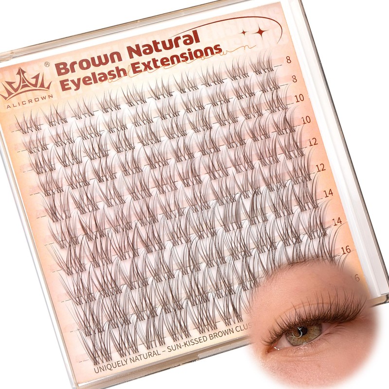 Brown Lash Clusters Natural Eyelash Clusters Wispy Individual Lash Extensions