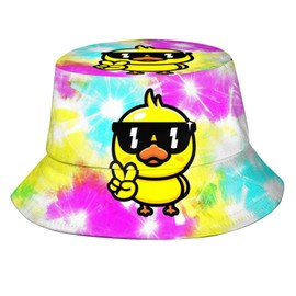 TUSBUIR Duck and Tie Dye 2 Bucket Hat Fisherman Hat Beach Travel Sun Hat Outdoor Cap for Adults Men Women