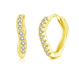 Cangall Hoop Earrings 925 Silver Small, Hypoallergenic 925 Sterling Silver Twisted Hoop Earrings for Women, Lightweight Earrings Hoop Earrings, Sleeping Cartilage Huggie Hoop Earrings, Infinity Silver