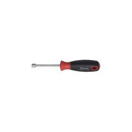 K Tool International 14408 1/4" SAE Nut Driver Set for Garages, Repair Shops and DIY, 3" Length, Alloy Steel Sockets, Hollow Round Shaft, Ergonomic Soft Grip Handle, Color Coded, Red/Black